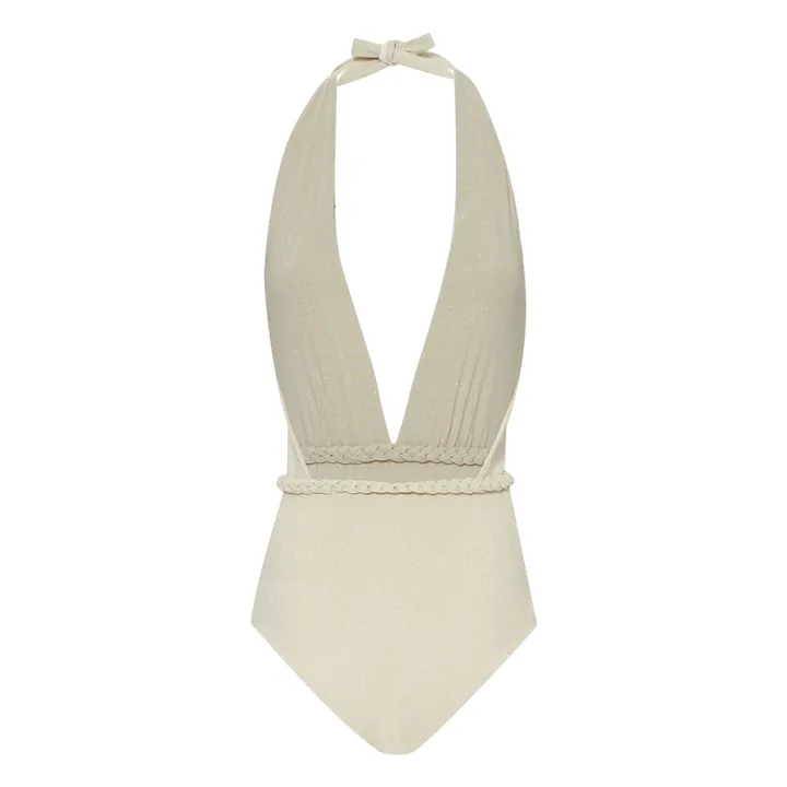 Maillot 1 Pièce Bruna Métallisé | Blanc- Image produit n°3