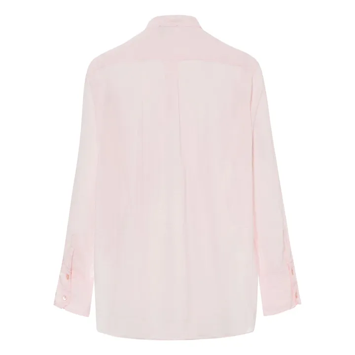Blouse Grand-père Coton et Voile de Soie | Rose pâle- Image produit n°1