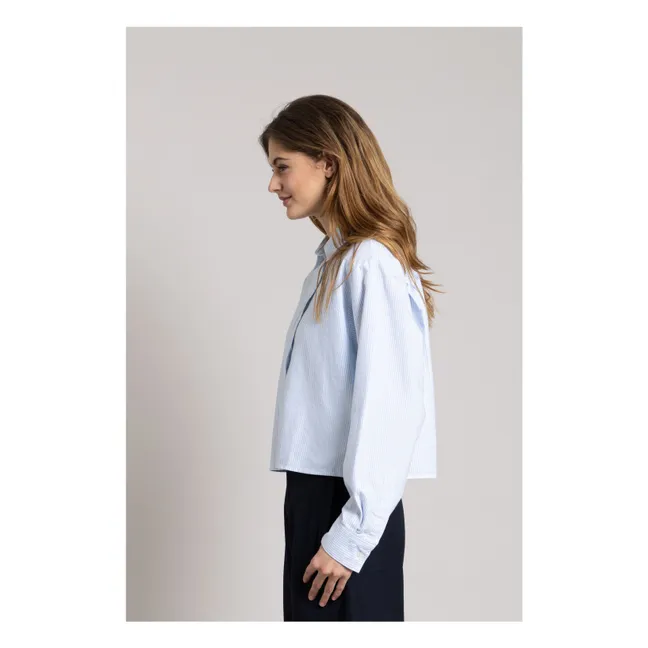 Camisa corta a rayas Chili | Azul Glaciar