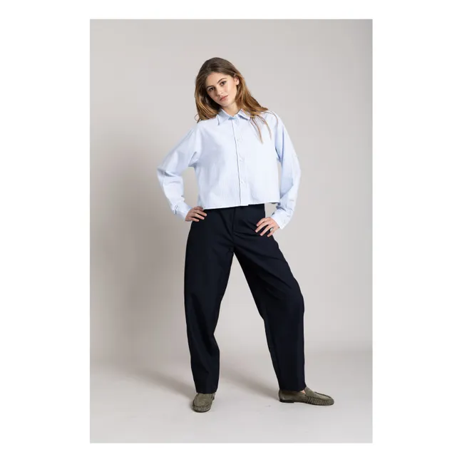 Camisa corta a rayas Chili | Azul Glaciar