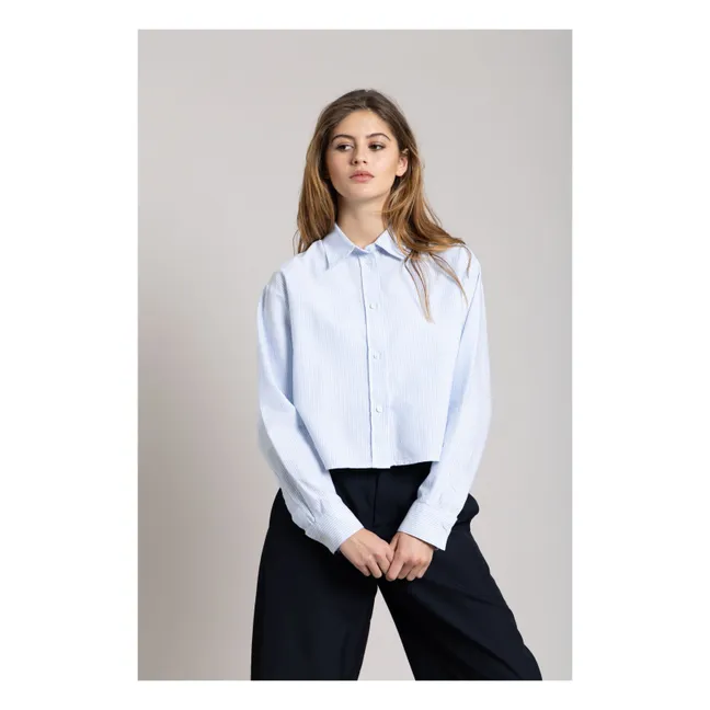 Camisa corta a rayas Chili | Azul Glaciar