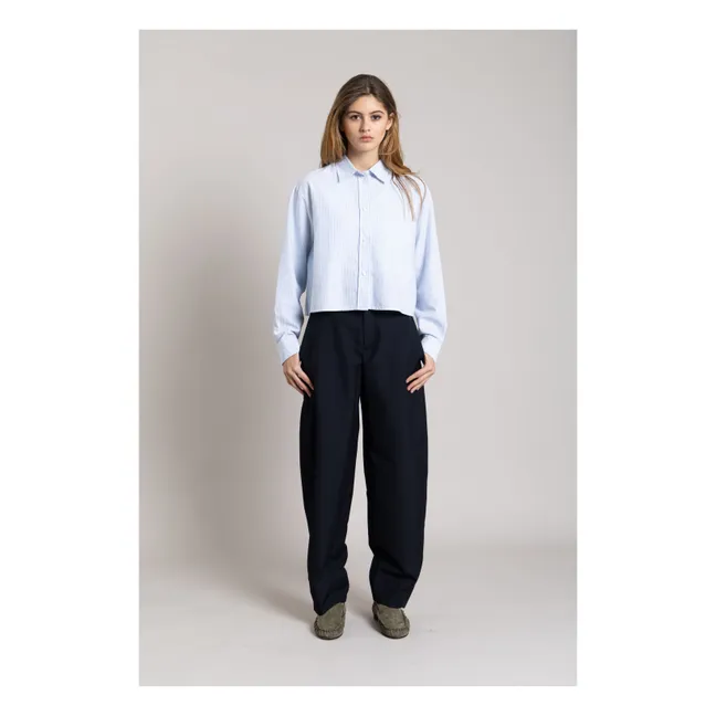 Camisa corta a rayas Chili | Azul Glaciar