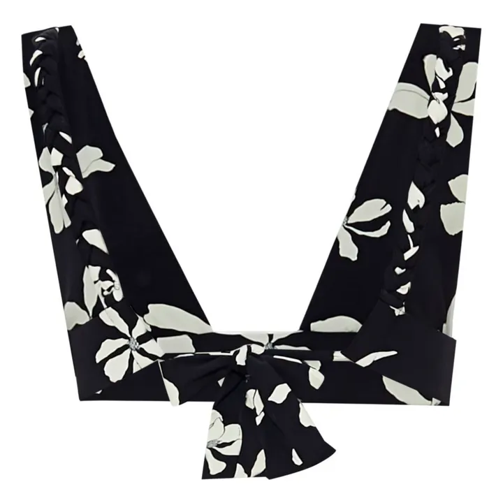 Haut de Maillot Yasmine Imprimé Vintage | Noir- Image produit n°3