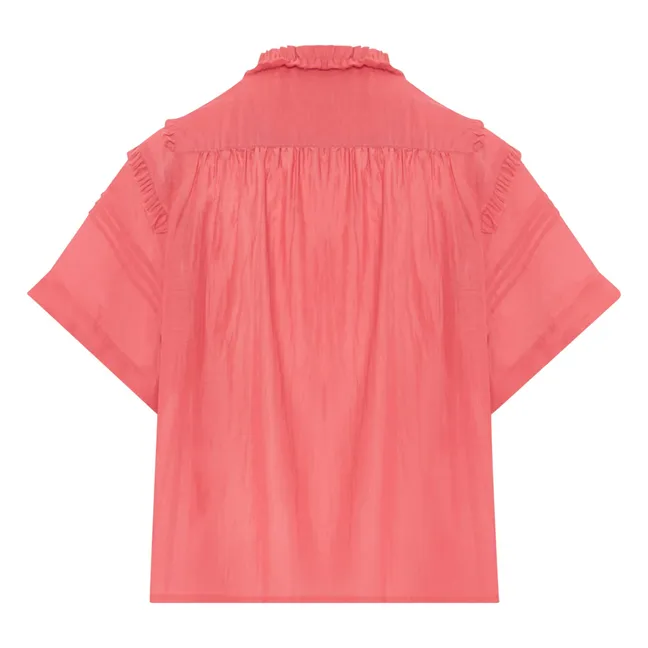 Lucia Cotton and Silk Blouse | Pink