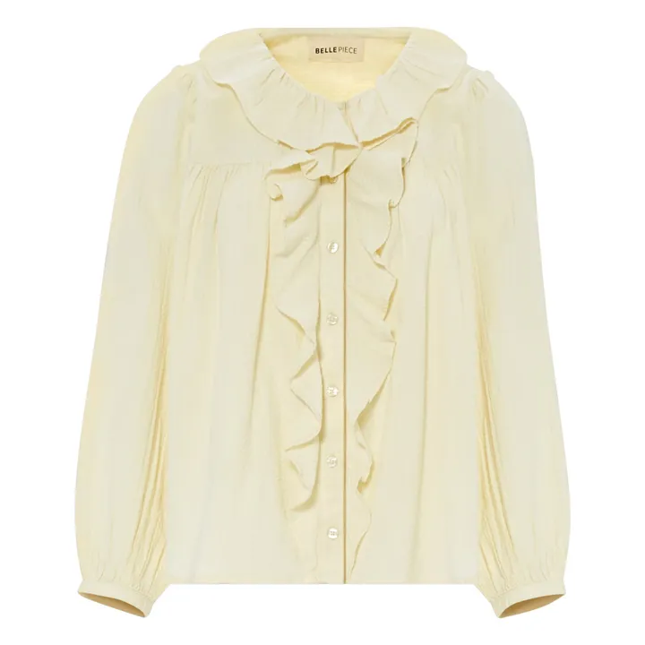 Blouse Naples Rayures Dobby | Ecru- Image produit n°0