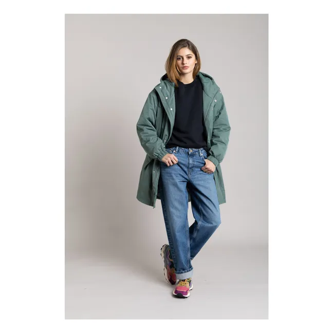 Parka foderato in fibra riciclata Zebra | Verde anatra