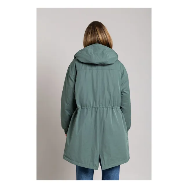 Parka foderato in fibra riciclata Zebra | Verde anatra