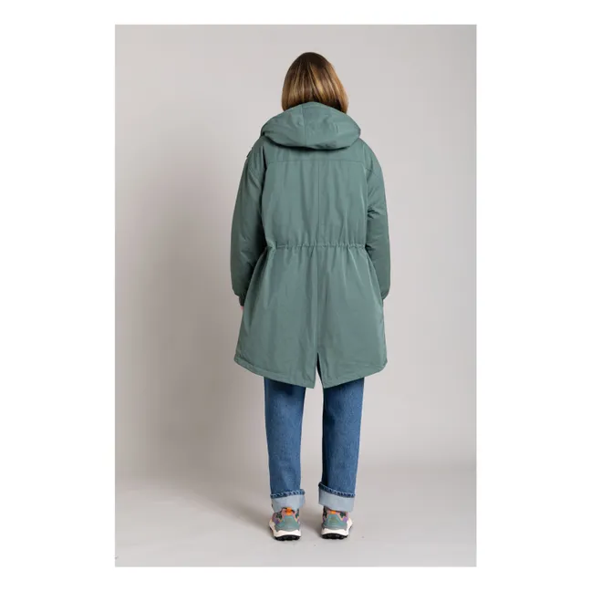 Gefütterter Parka Zebra aus recycelten Fasern | Entengrün