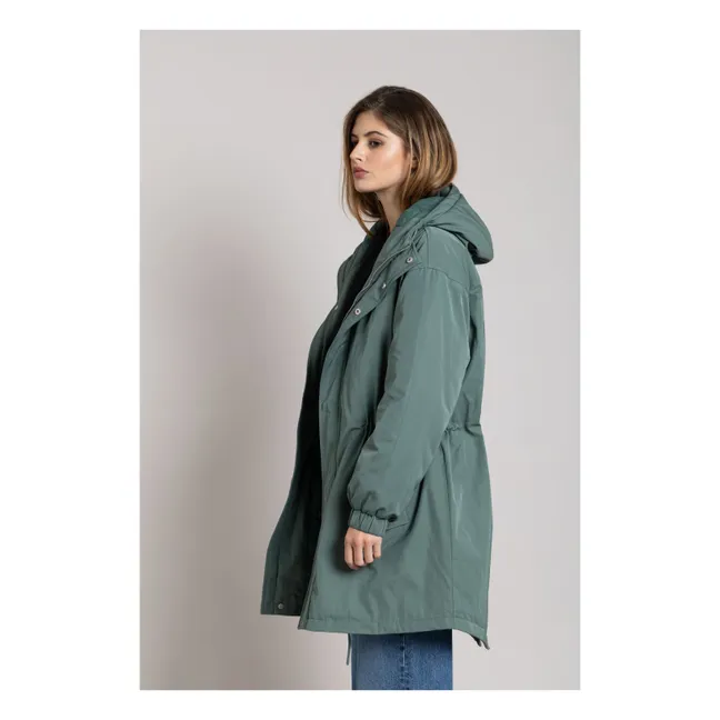 Gefütterter Parka Zebra aus recycelten Fasern | Entengrün