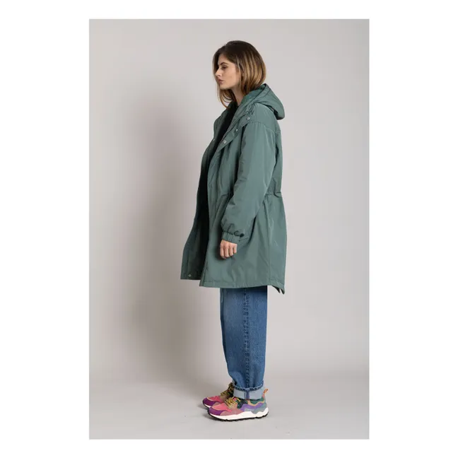 Gefütterter Parka Zebra aus recycelten Fasern | Entengrün