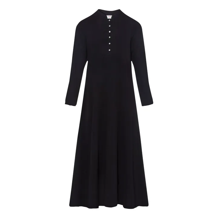 Robe Tabitha Gaze de Coton | Noir- Image produit n°0