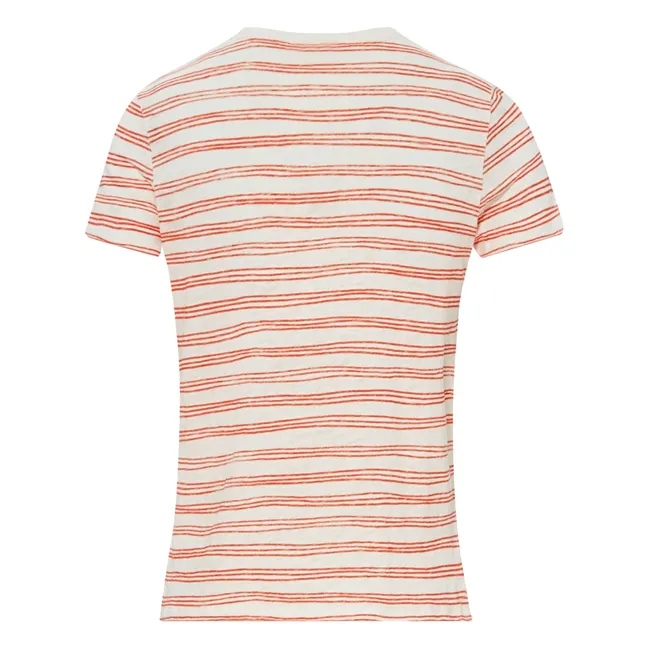 Camiseta Temlane de lino | Rouge coquelicot