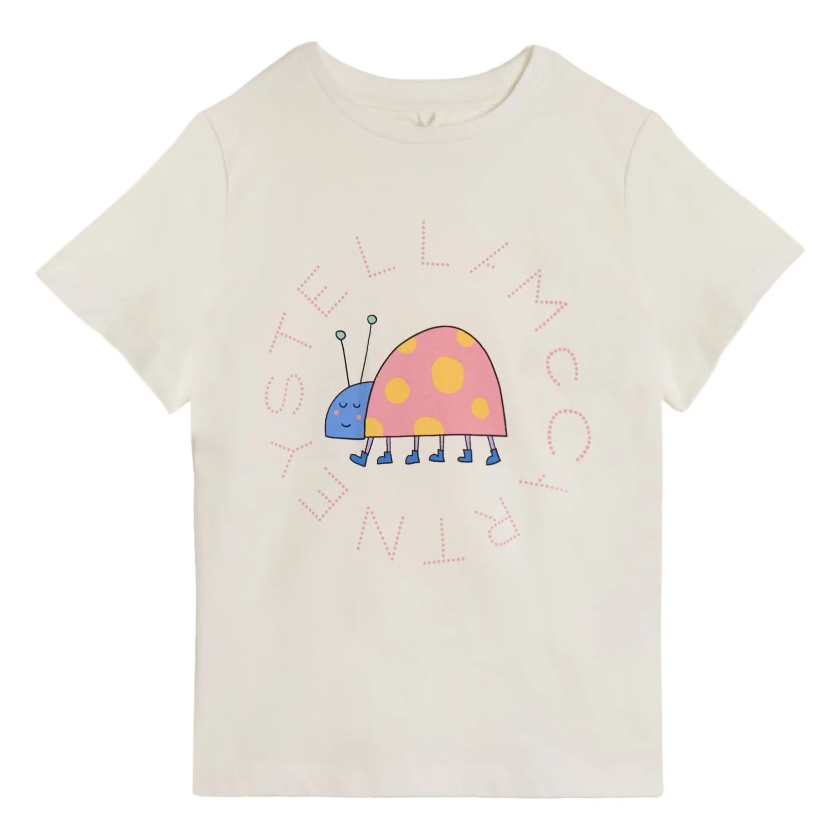 Stella Mccartney Kids Girls Ivory Stella Coccinelle Organic Cotton T-Shirt