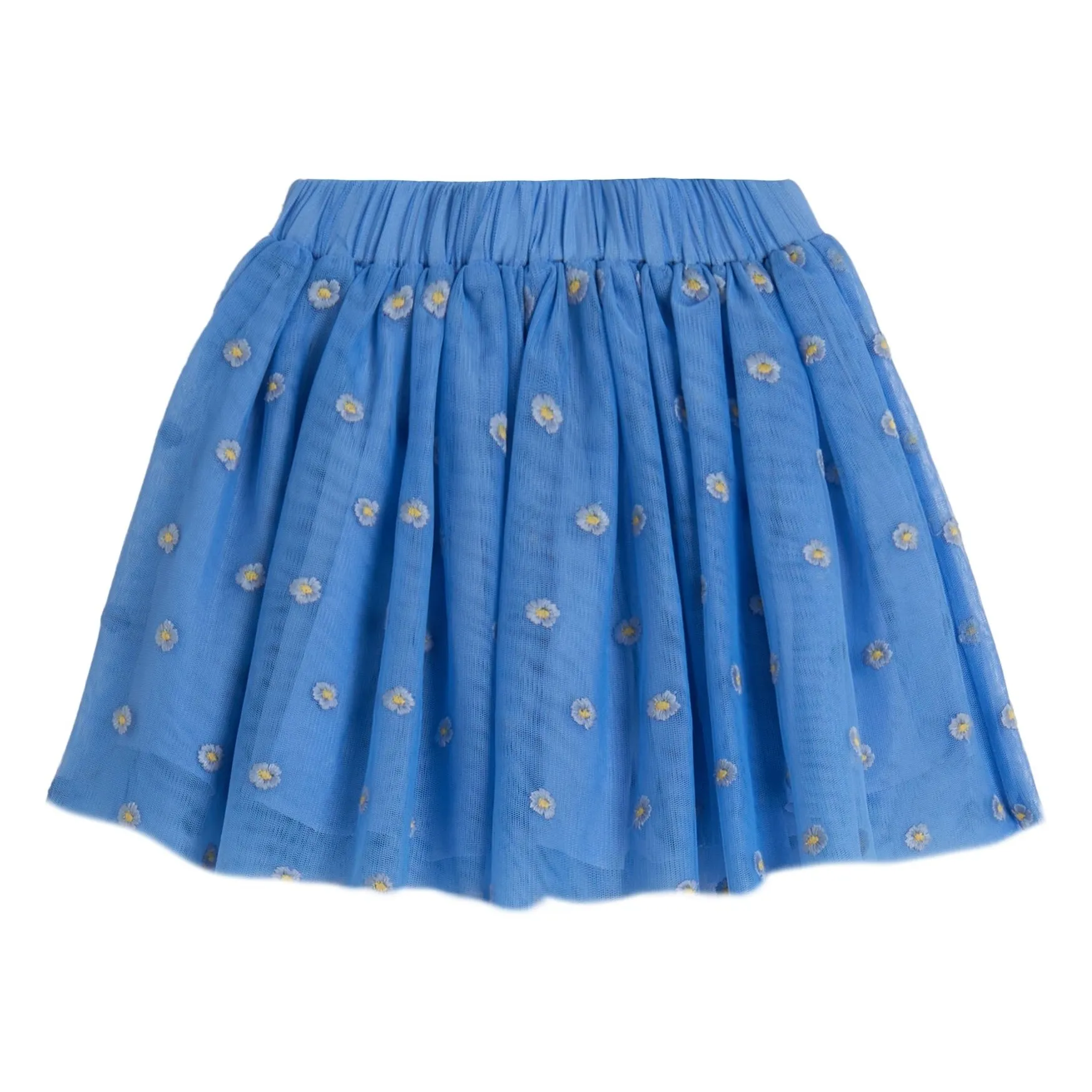 Stella Mccartney Kids Blue Floral Skirt Tulle Coton Bio
