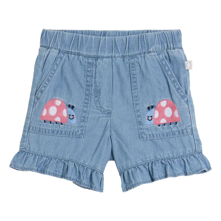 Short Denim Coccinelles | Bleu- Image produit n°0
