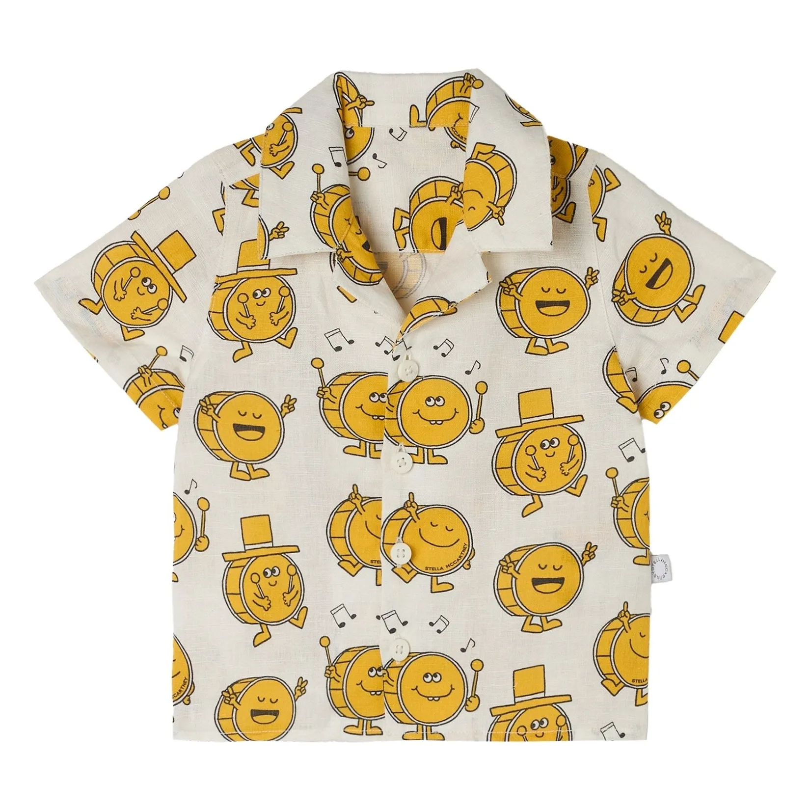 Stella Mccartney Kids Ivory Music Linen And Organic Cotton Shirt