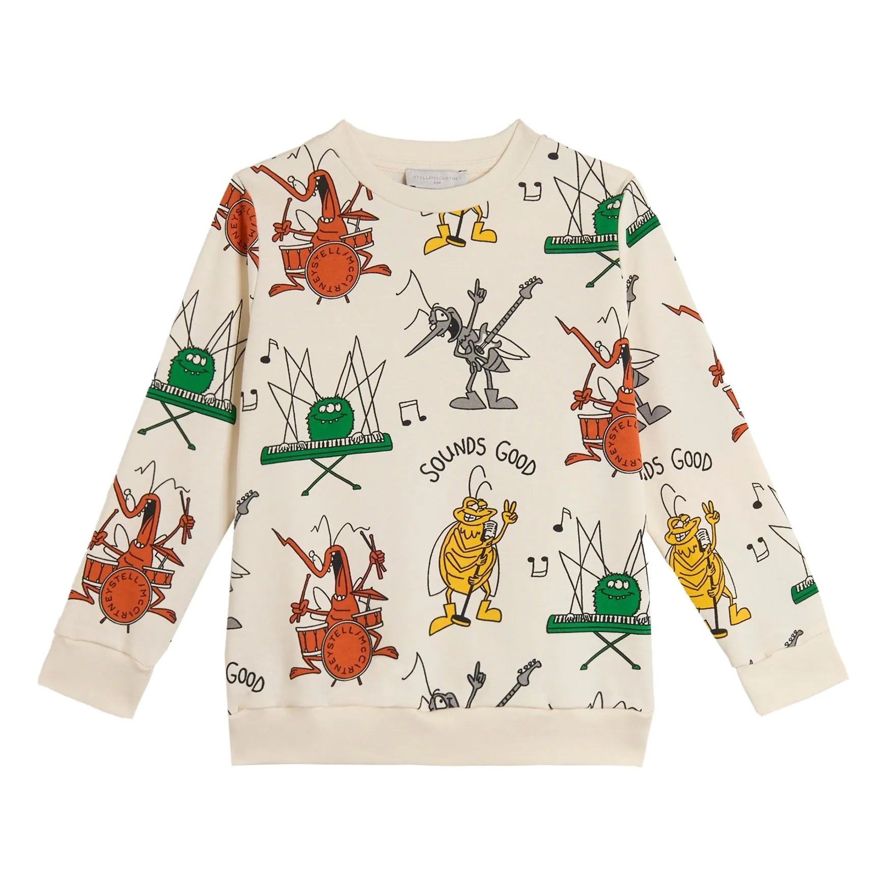 Stella Mccartney Kids Cream Sounds Good Organic Cotton Sweatshirt