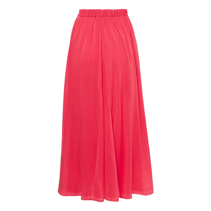 Jupe Elastiquée Voile de Coton et Soie | Rose- Image produit n°1