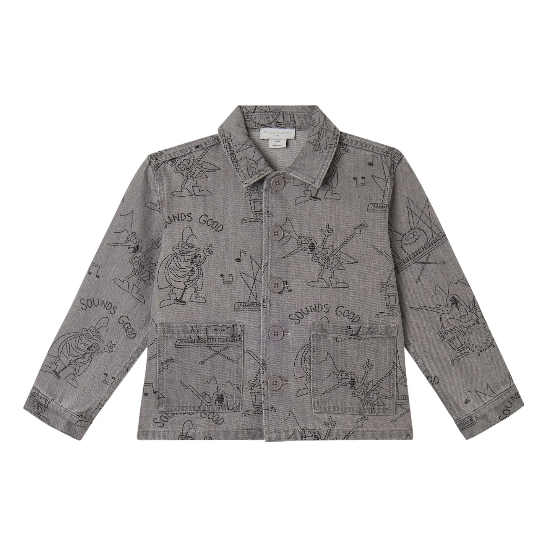 Stella Mccartney Kids Boys Dark Grey Organic Cotton Insect Jacket