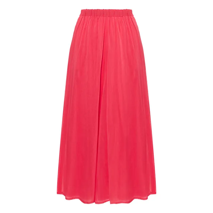 Jupe Elastiquée Voile de Coton et Soie | Rose- Image produit n°0