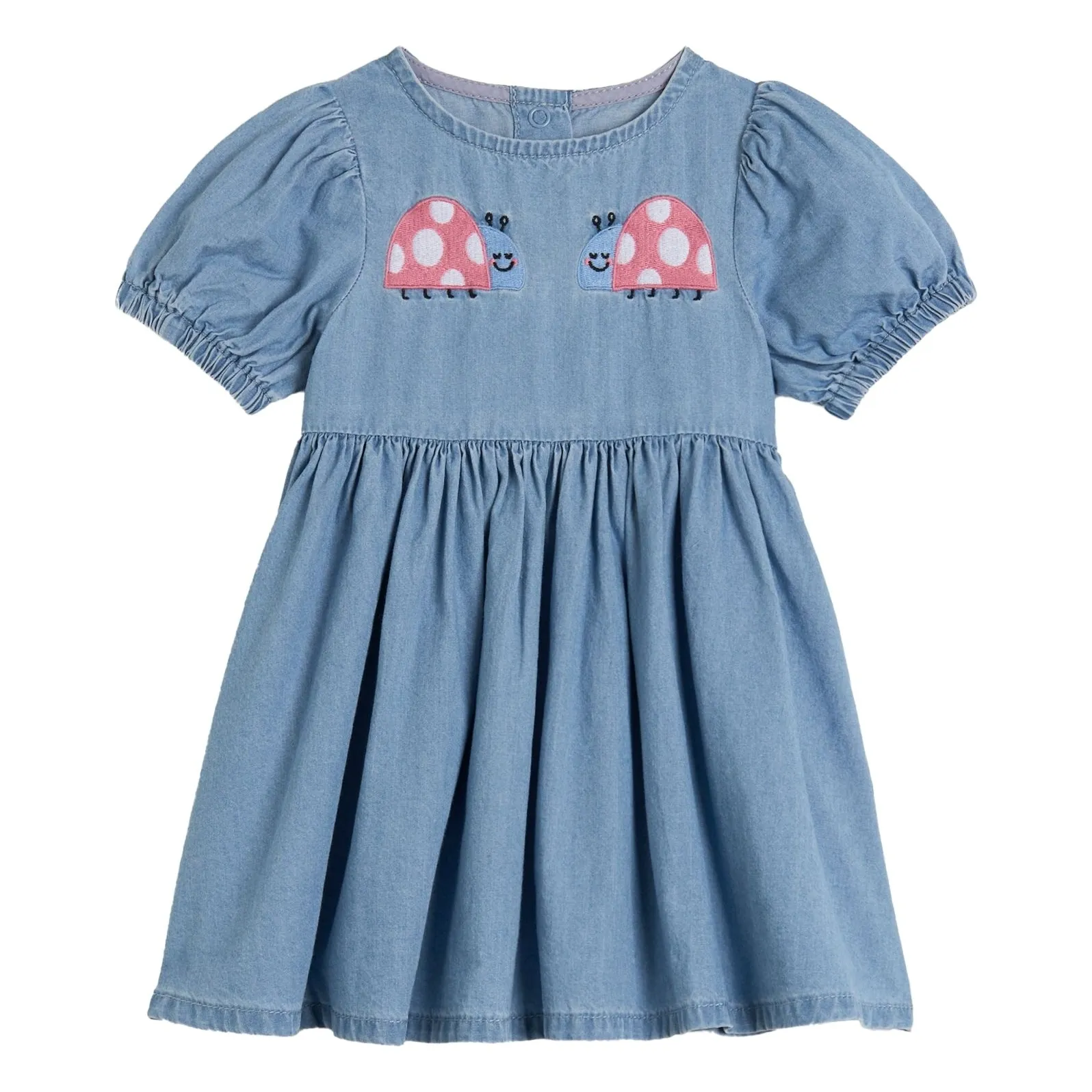 Stella Mccartney Kids Blue Denim Dress Ladybirds Organic Cotton
