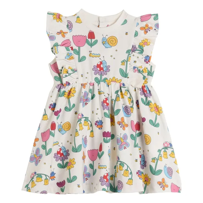 Organic Cotton Flower Dress | Ivory