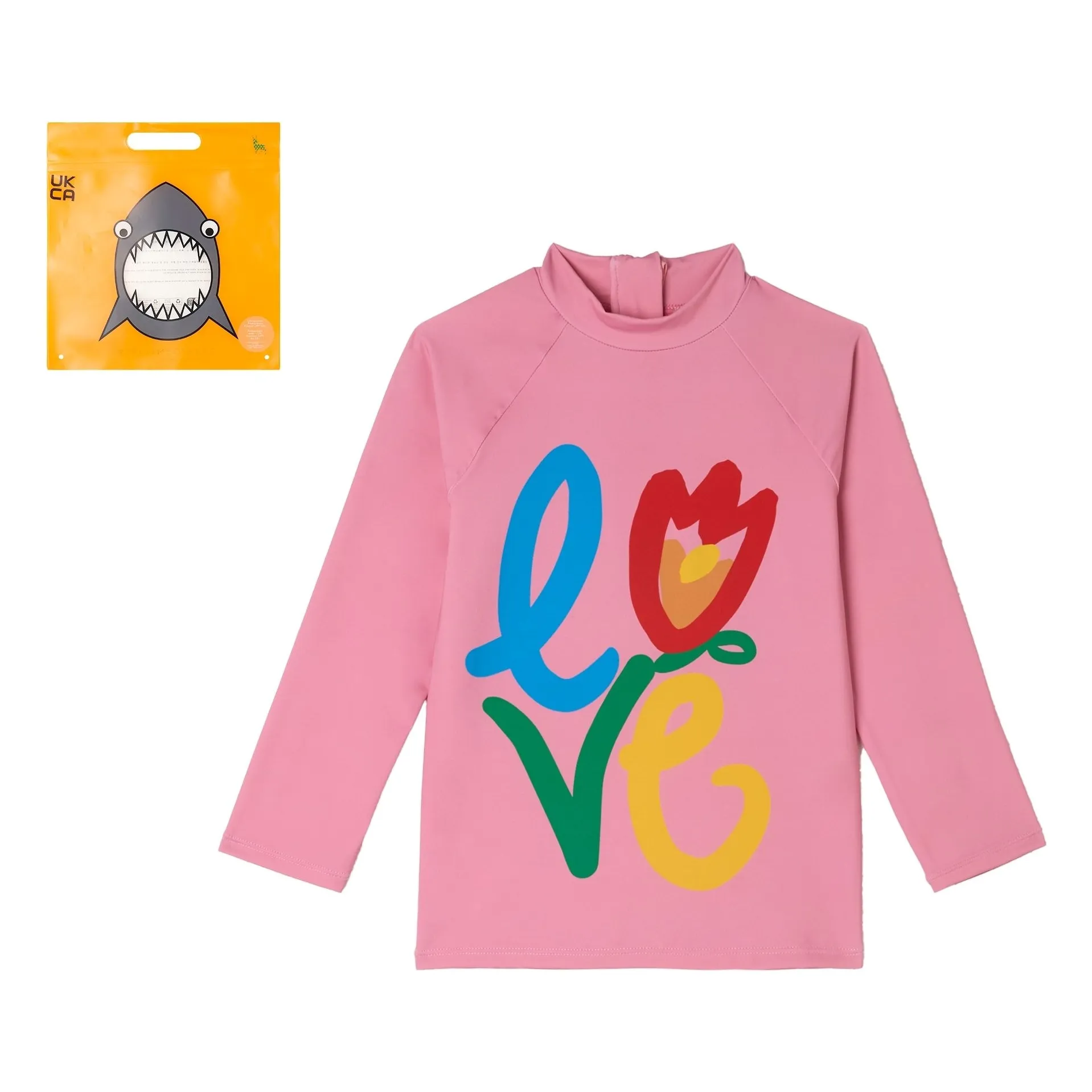 Stella Mccartney Kids Girls Pink Anti-Uv Love T-Shirt