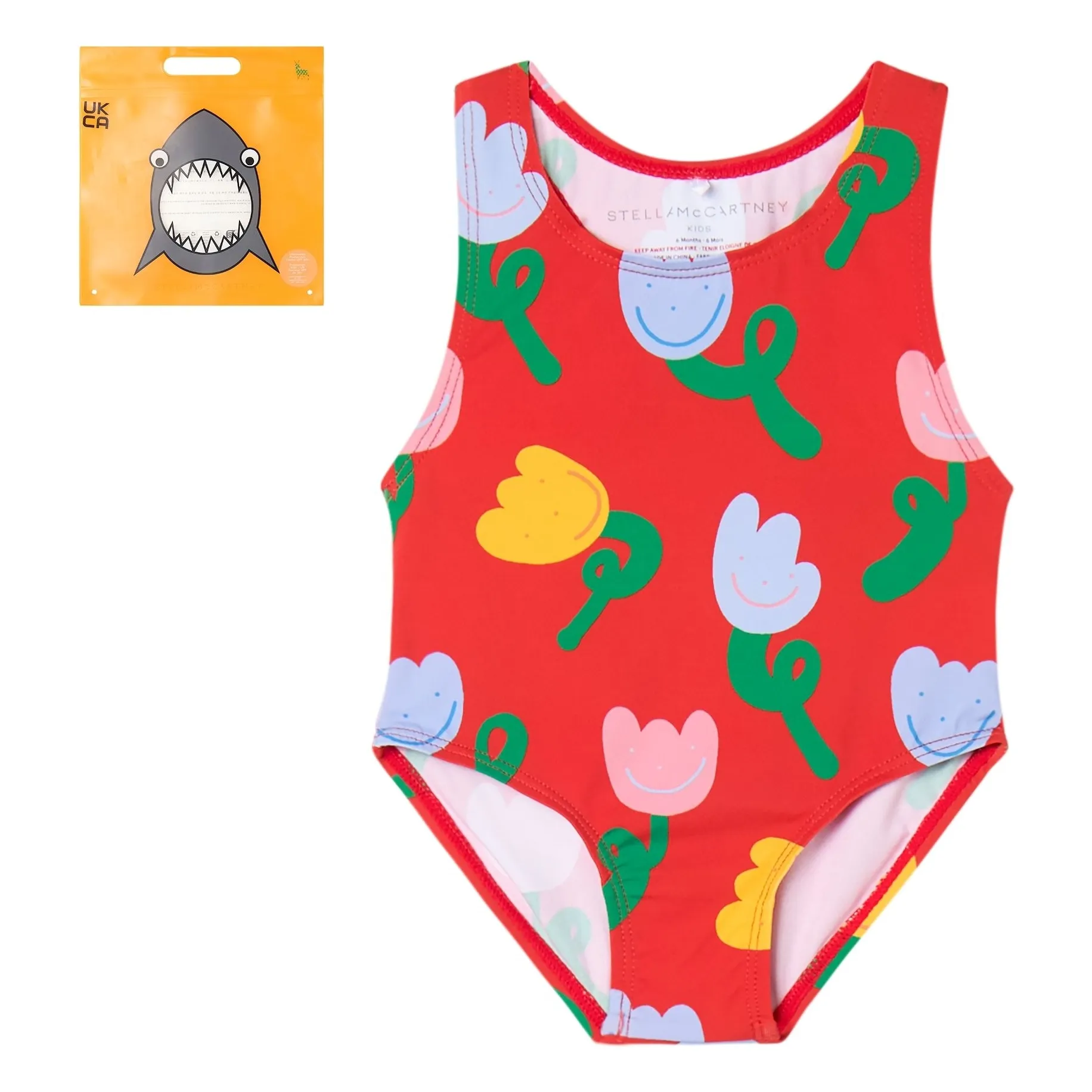 Stella Mccartney Kids Women's Red Flower Swimsuit