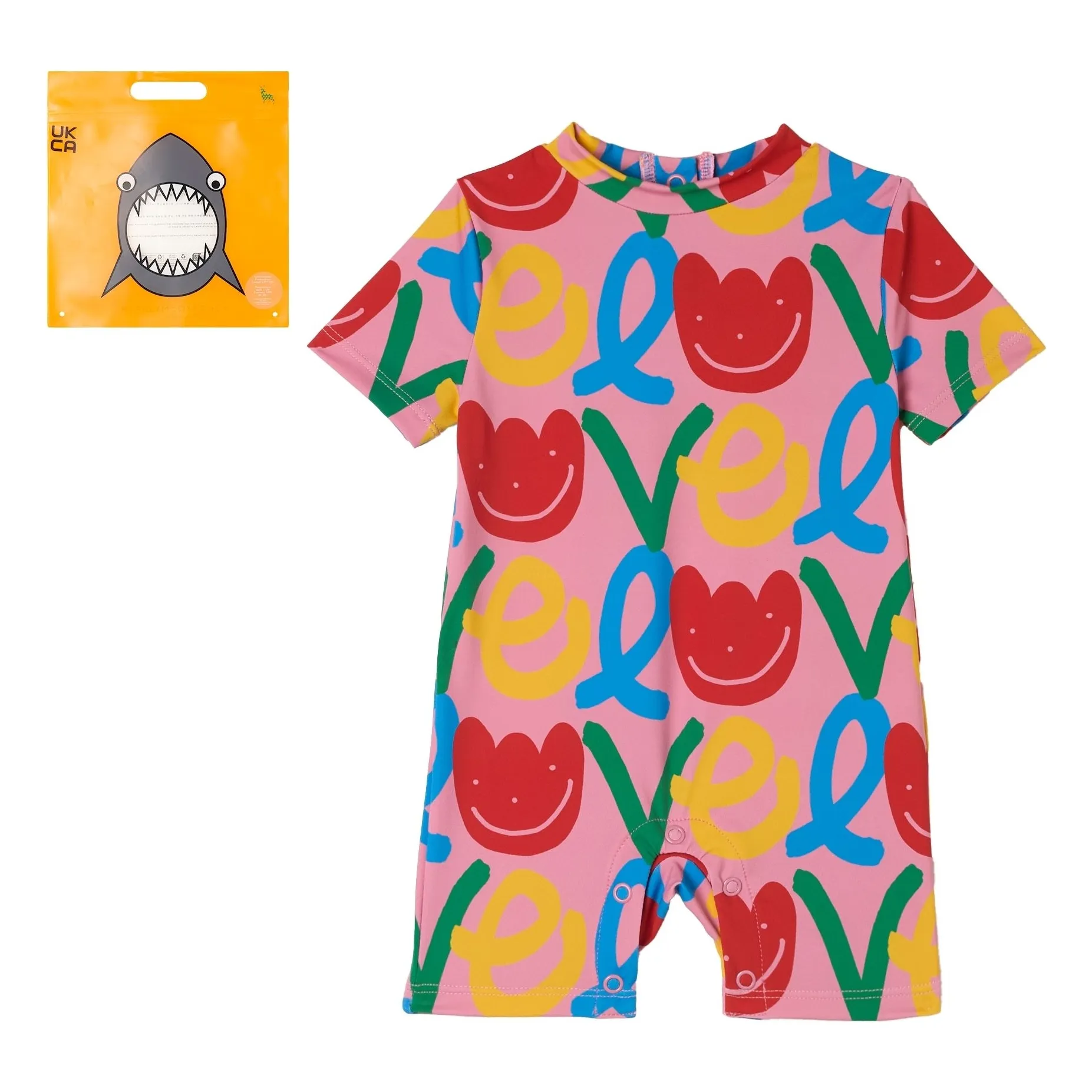 Stella Mccartney Kids Pink Love Bathing Suit