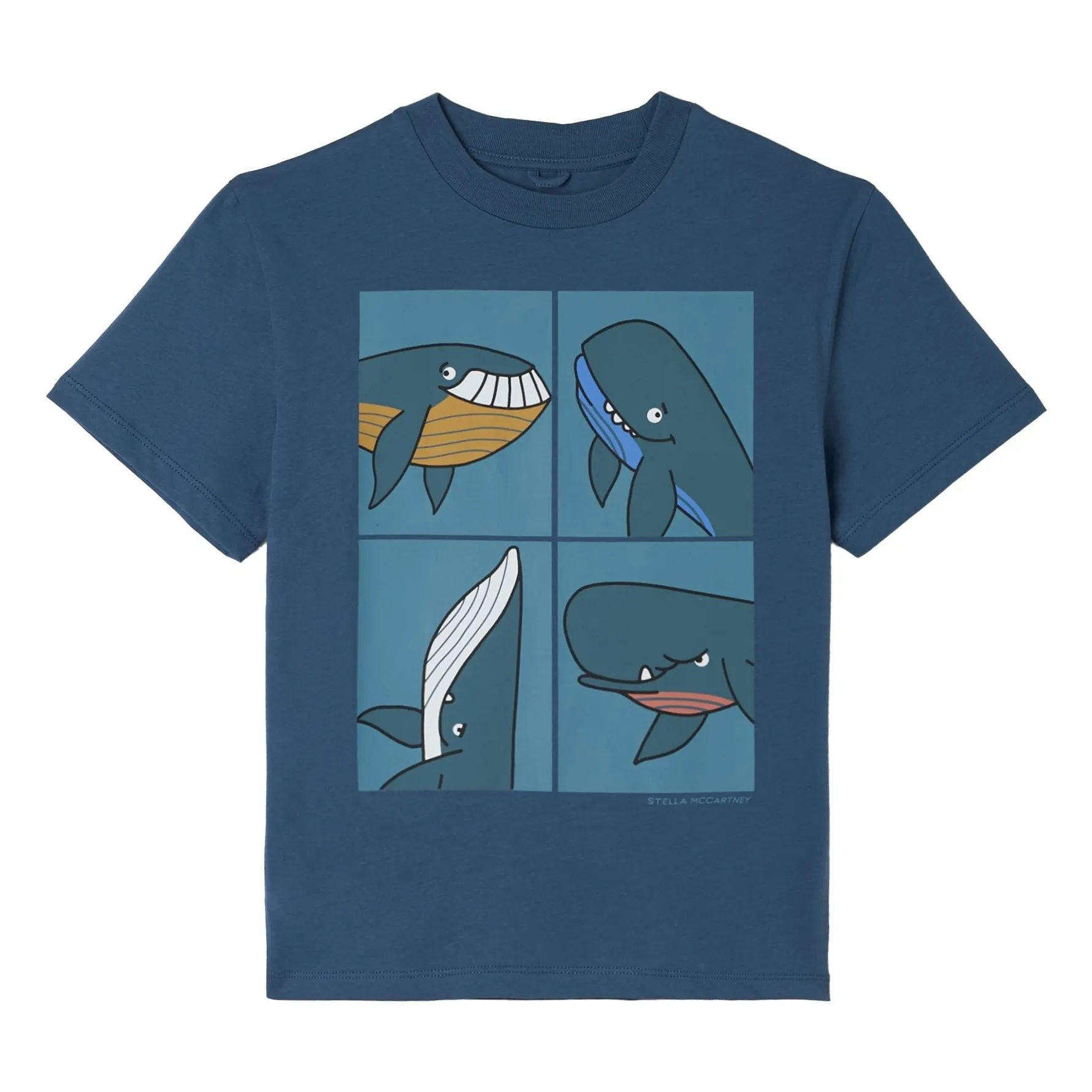 Stella Mccartney Kids Boys Blue Whales T-Shirt