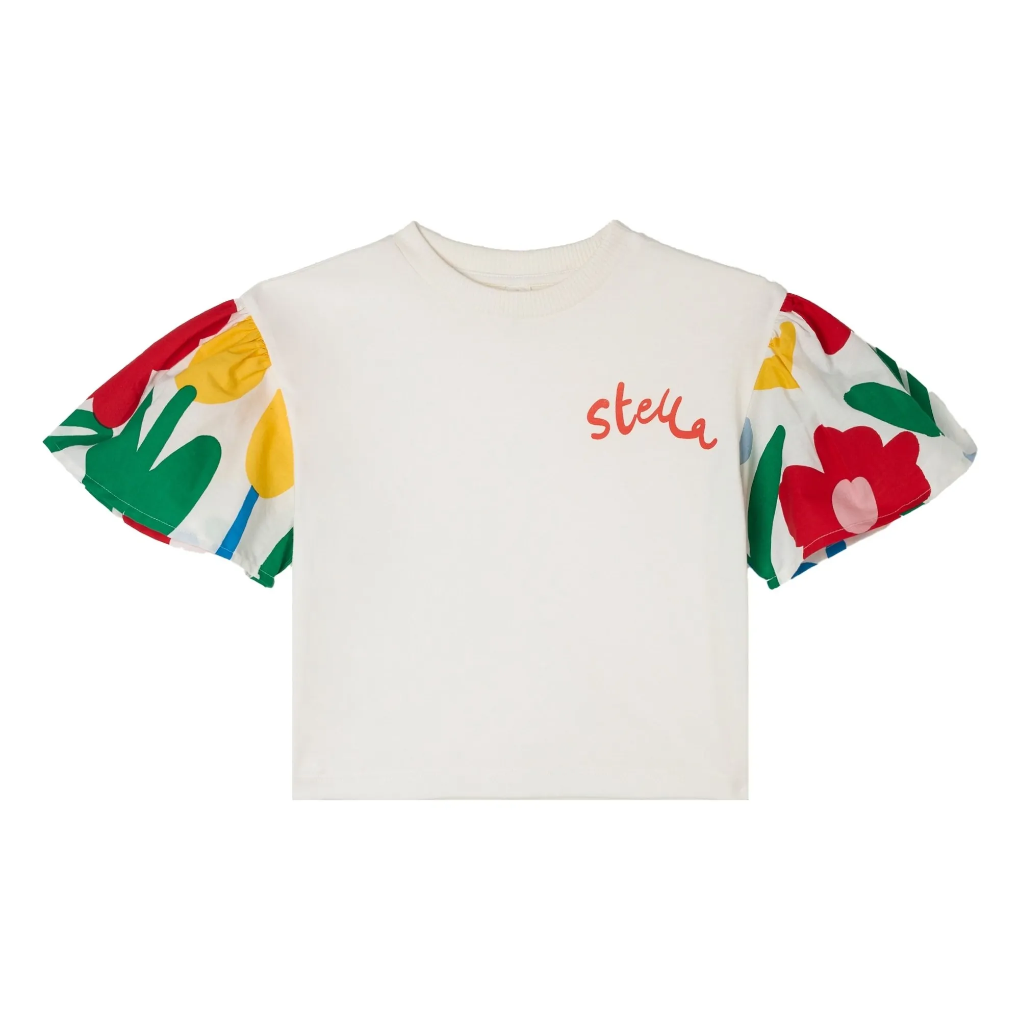 Stella Mccartney Kids Girls Ivory Stella Fleuri T-Shirt