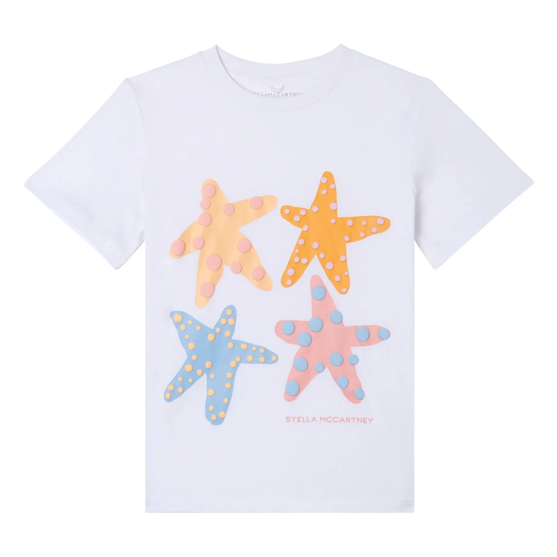 Stella Mccartney Kids Girls White Etoiles De Mer Organic Cotton T-Shirt
