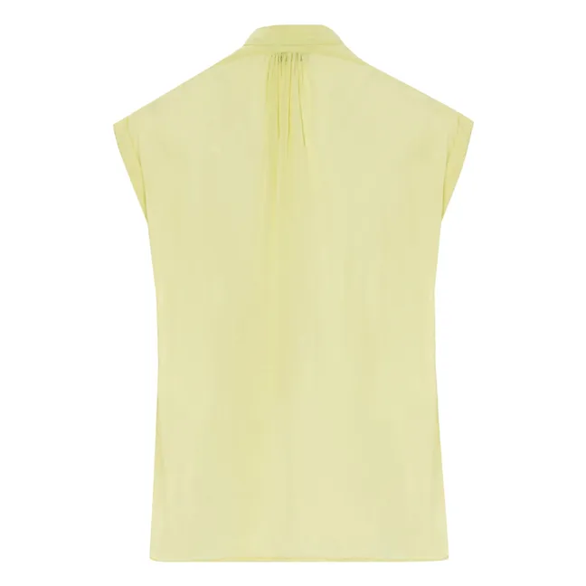 Cotton and silk voile blouse | Yellow