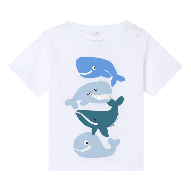 T-shirt Baleines Coton Bio | Blanc