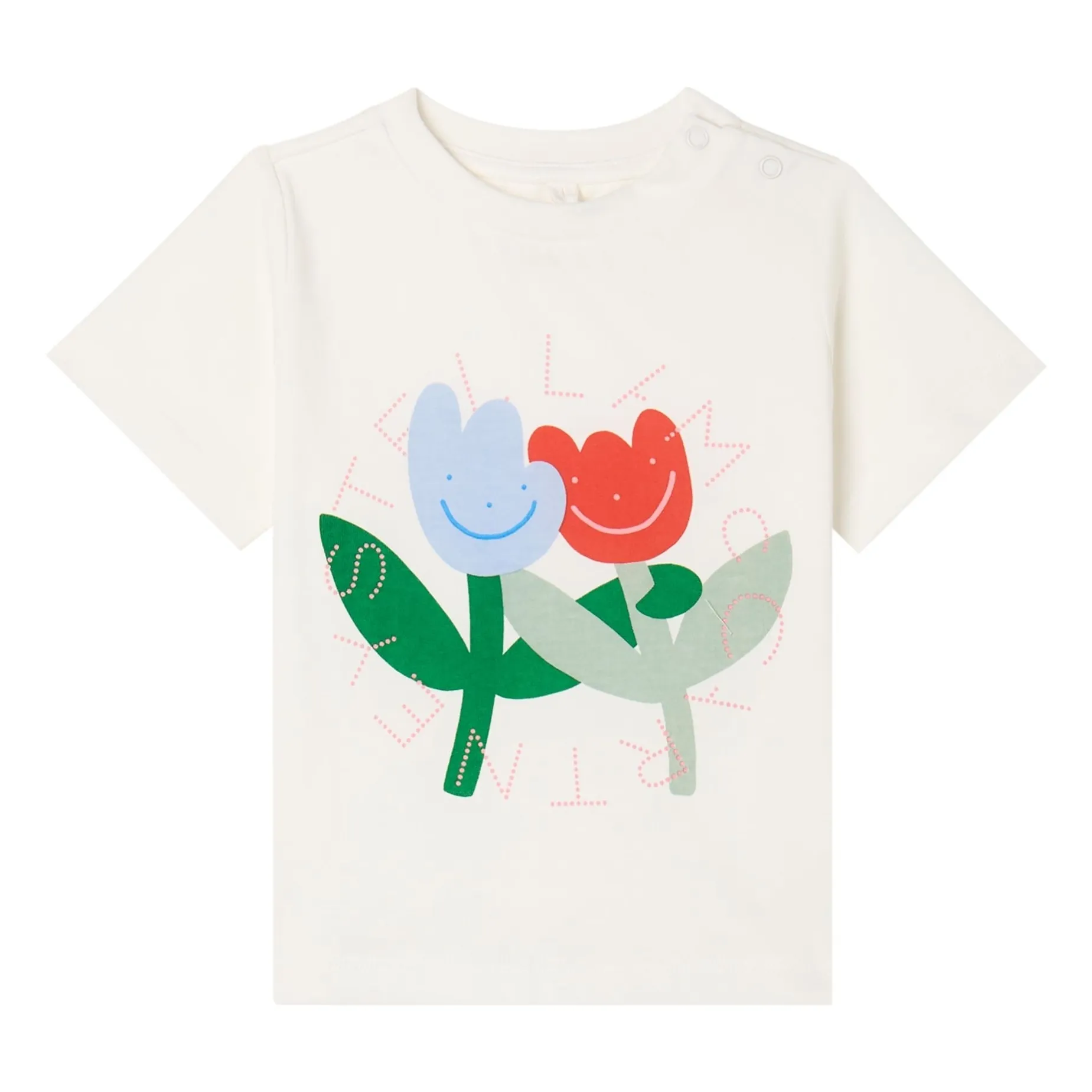 Stella Mccartney Kids Women's White Stella Fleurs Organic Cotton T-Shirt