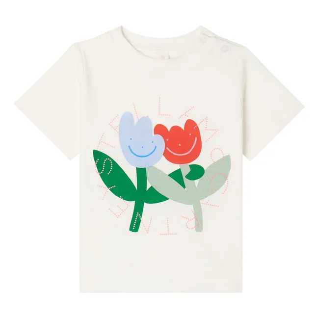 T-shirt Stella Fleurs Coton Bio | Blanc