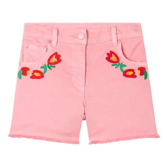 Short Denim Fleurs | Rose