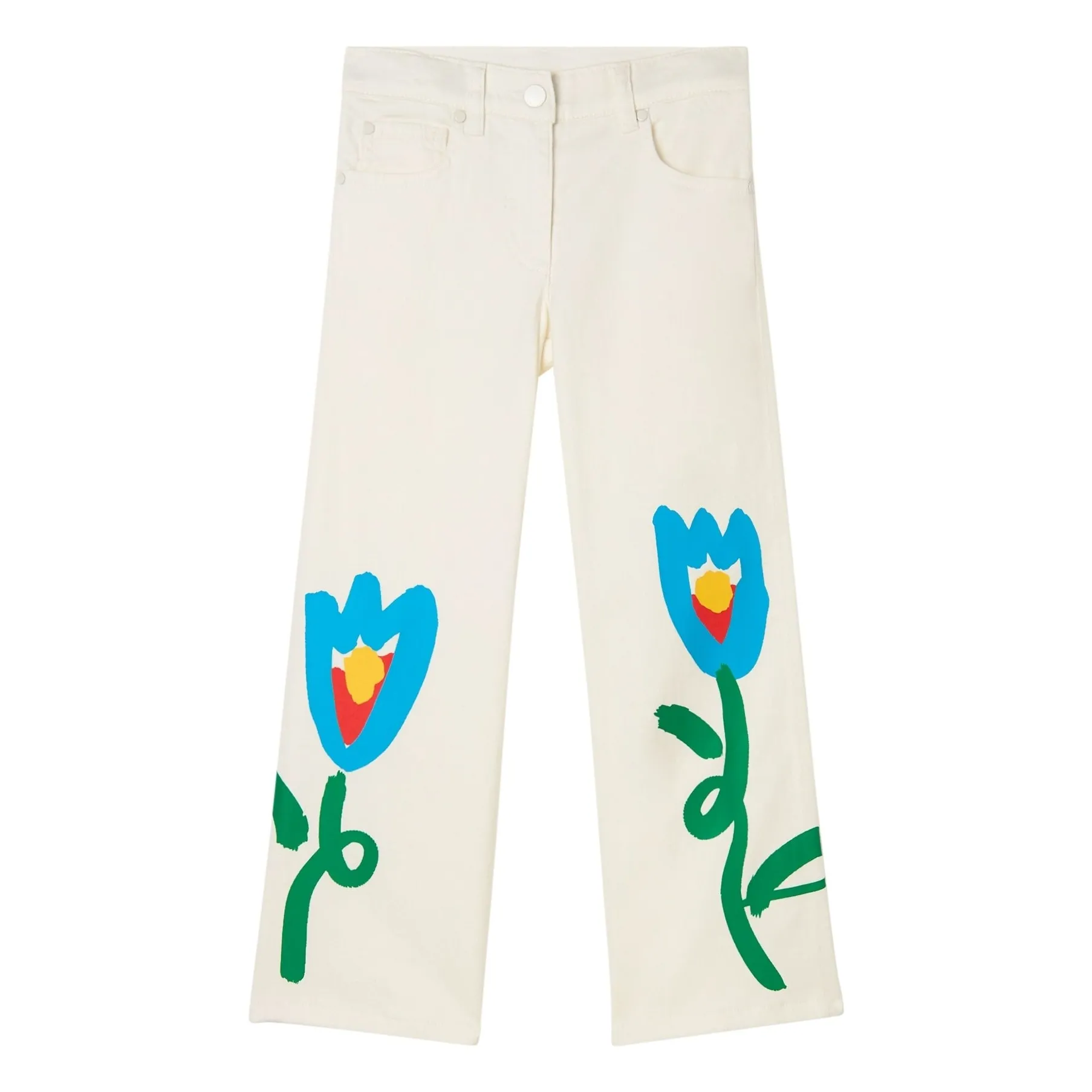 Stella Mccartney Kids Girls Ivory Jean Fleurs