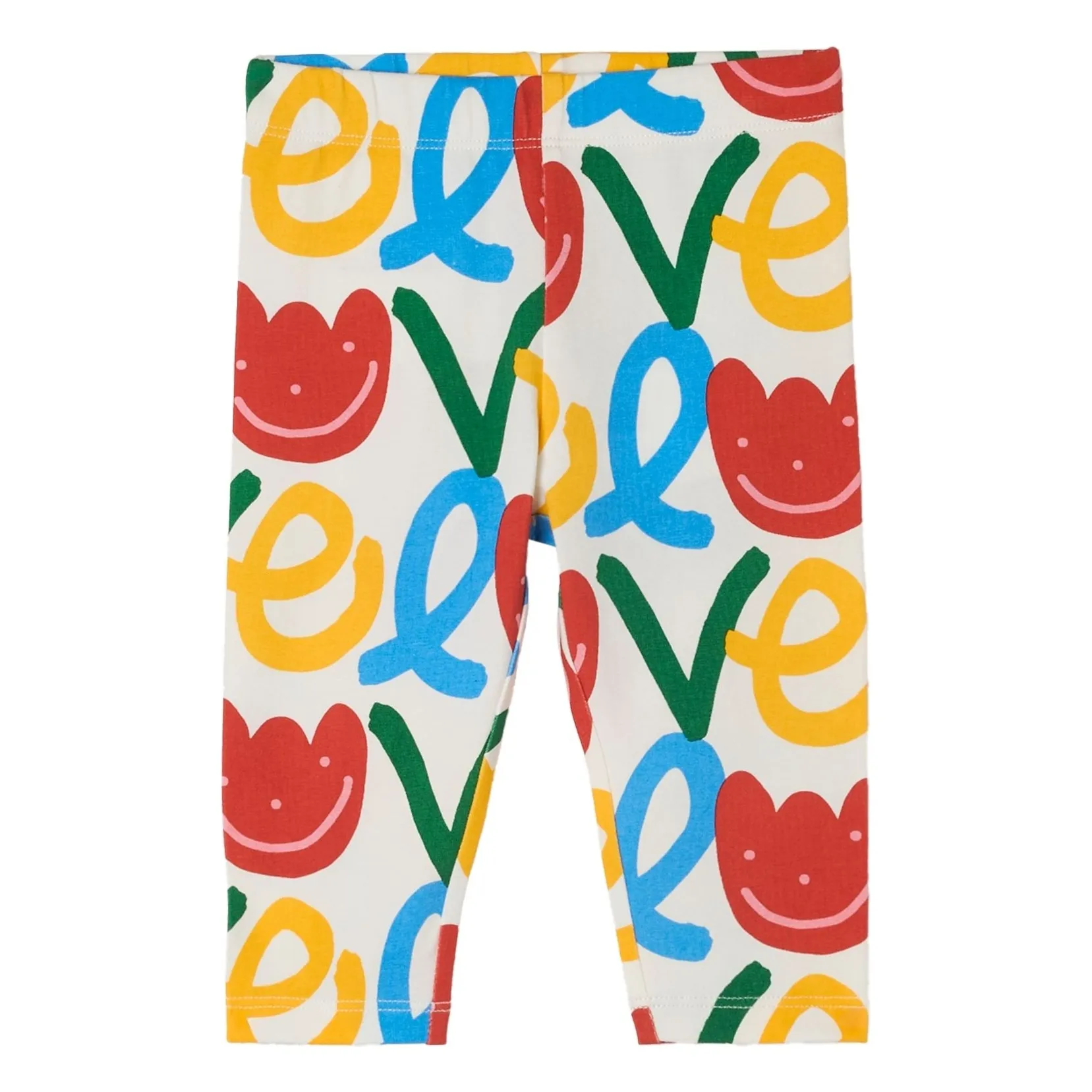 Stella Mccartney Kids Ivory Love Organic Cotton Leggings