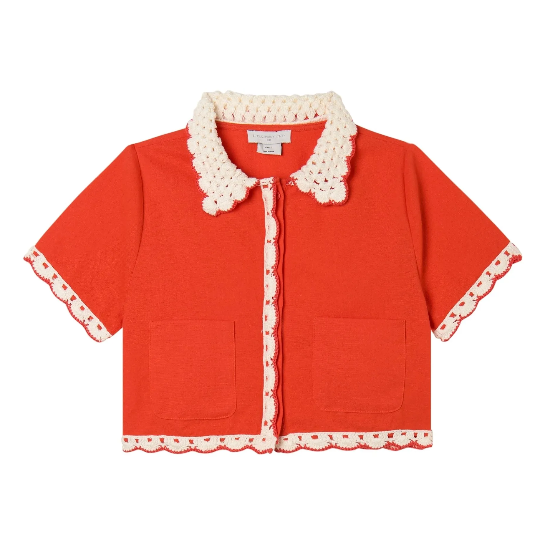 Stella Mccartney Kids Girls Red Embroide Shirt