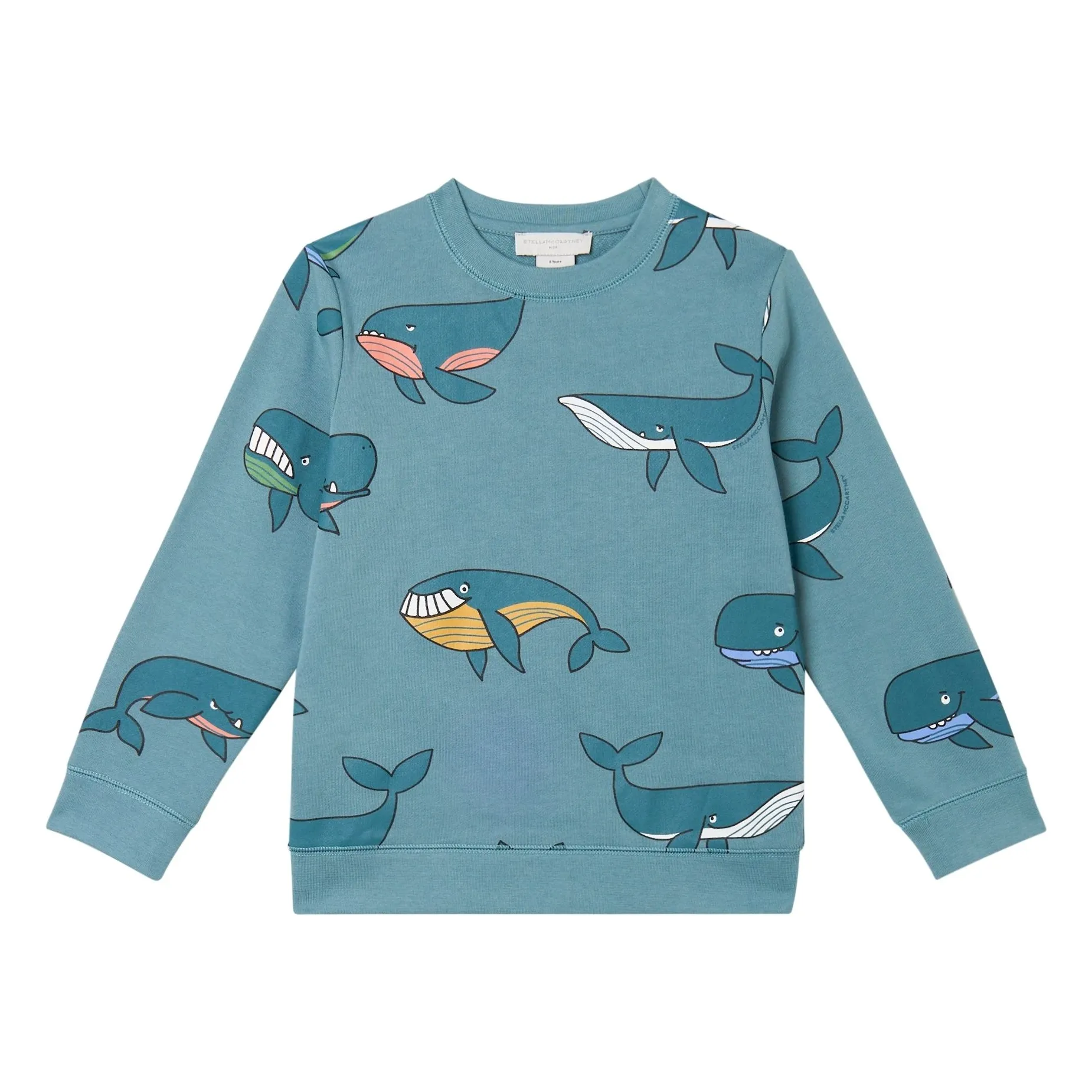 Stella Mccartney Kids Boys Petrol Blue Sweat Whales