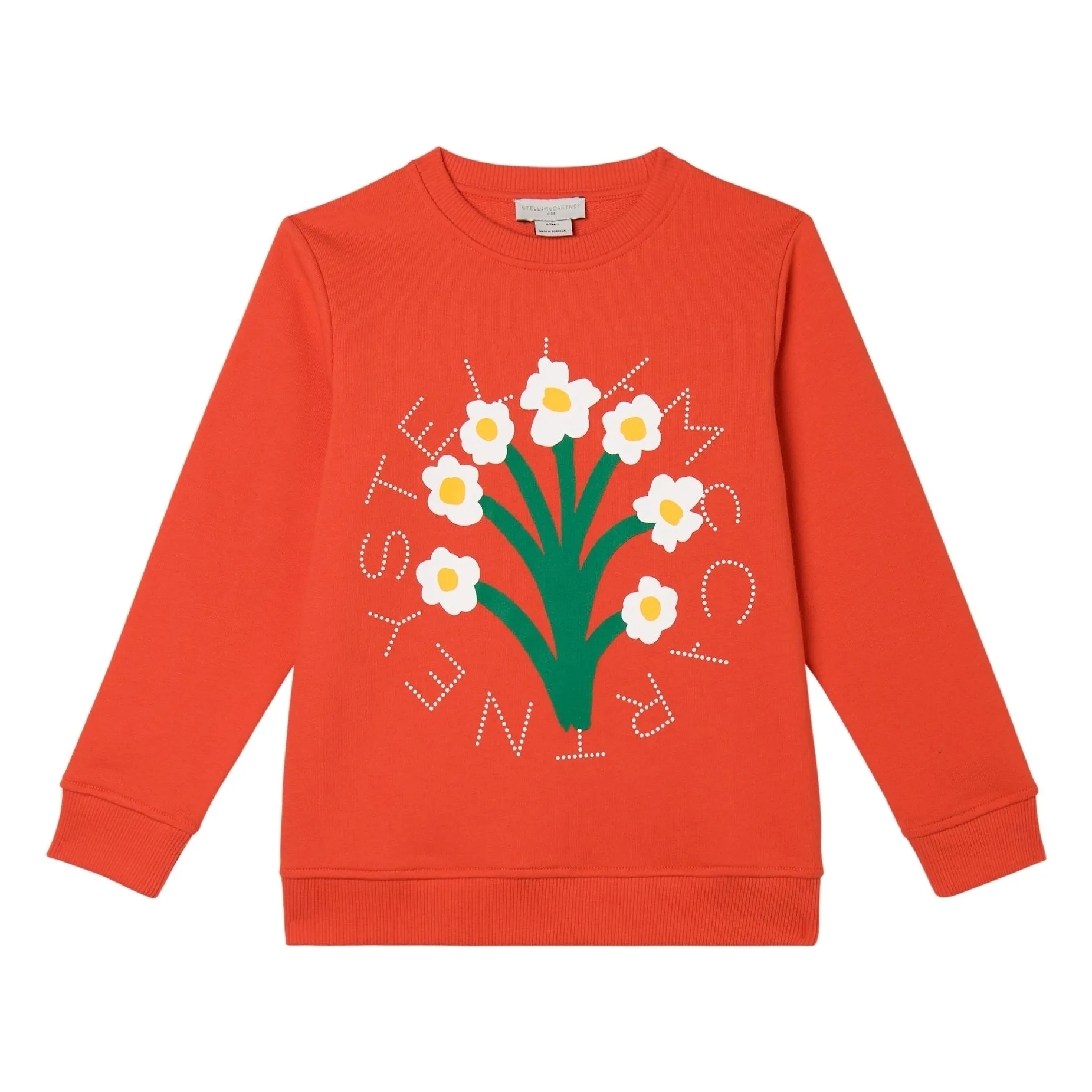 Stella Mccartney Kids Girls Red Sweat Bouquet Of Flowers