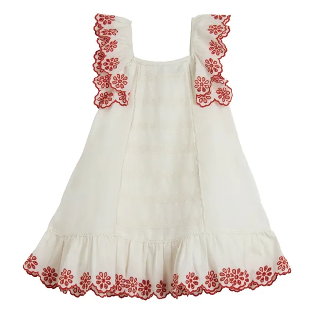 Vestido bordado | Marfil