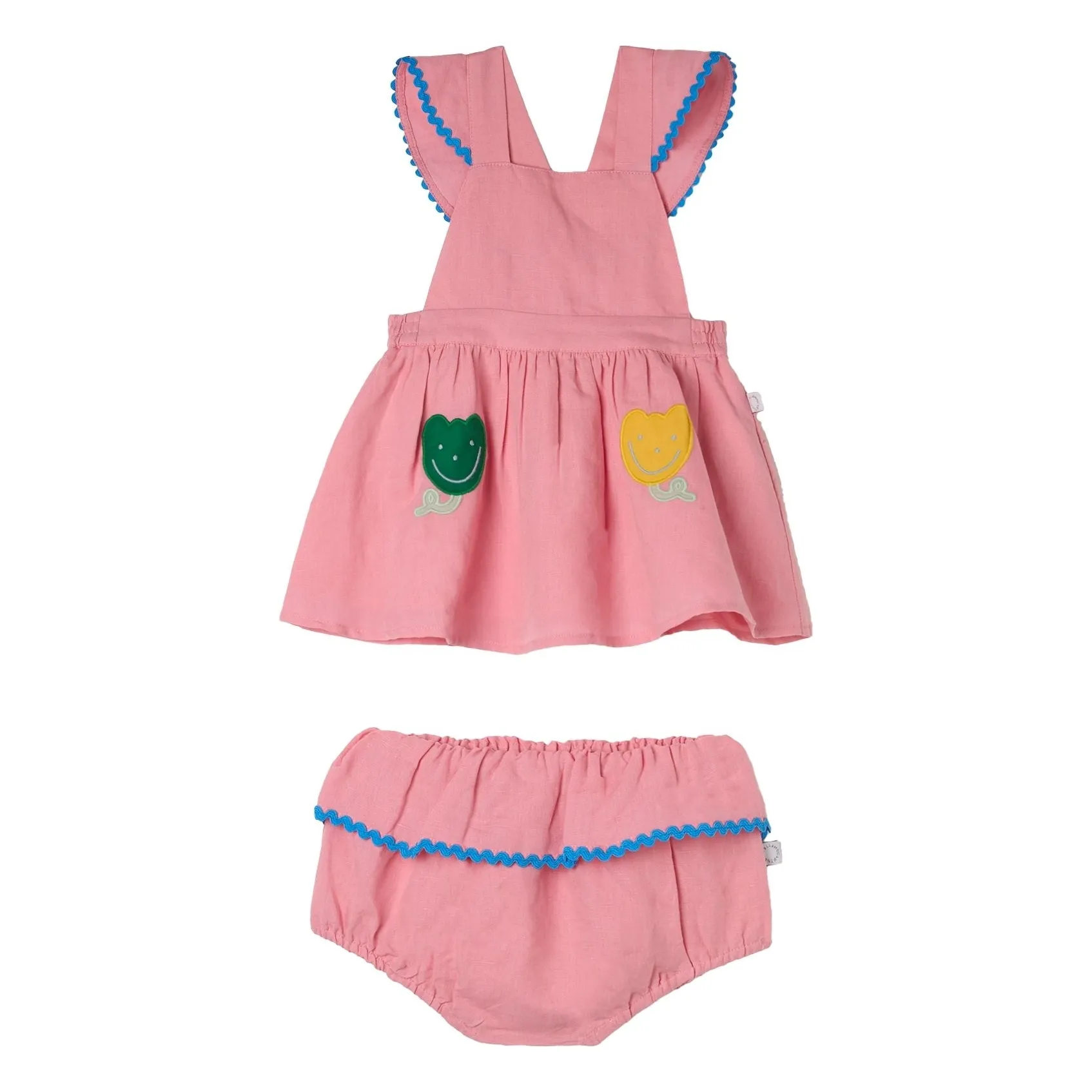 Stella McCartney KIDS - Linen dress and bloomer set - Girl - Pink - 6 months