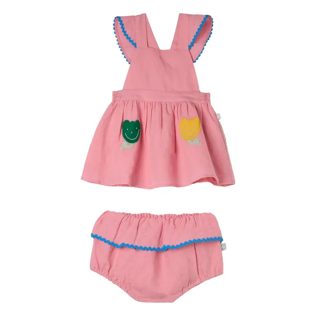 Linen dress and bloomer set | Pink