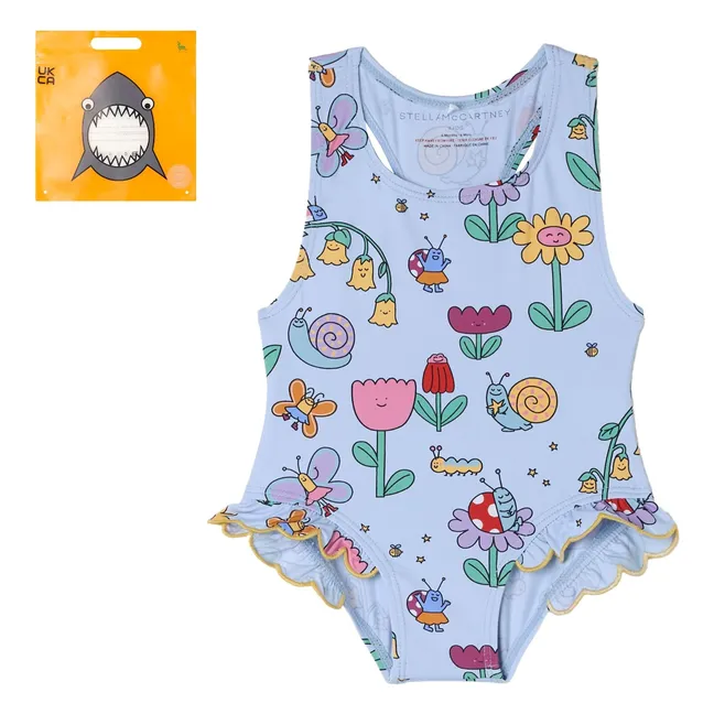 Maillot de Bain Fleuri | Bleu Clair