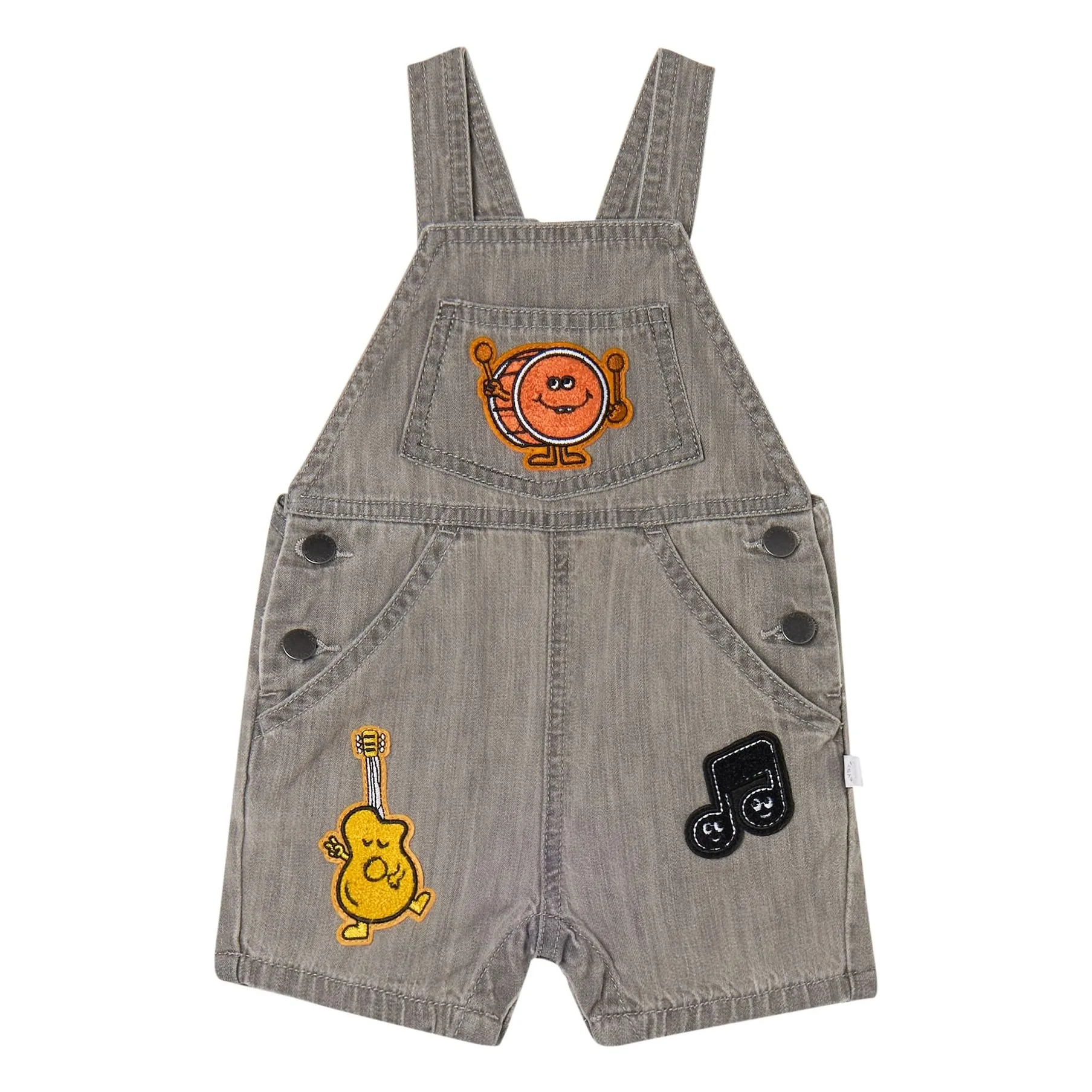 Stella Mccartney Kids Grey Denim Dungarees Music