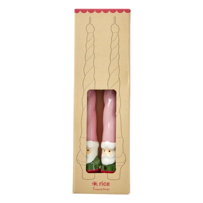 Santa Claus candles - Set of 2 | Pale Pink