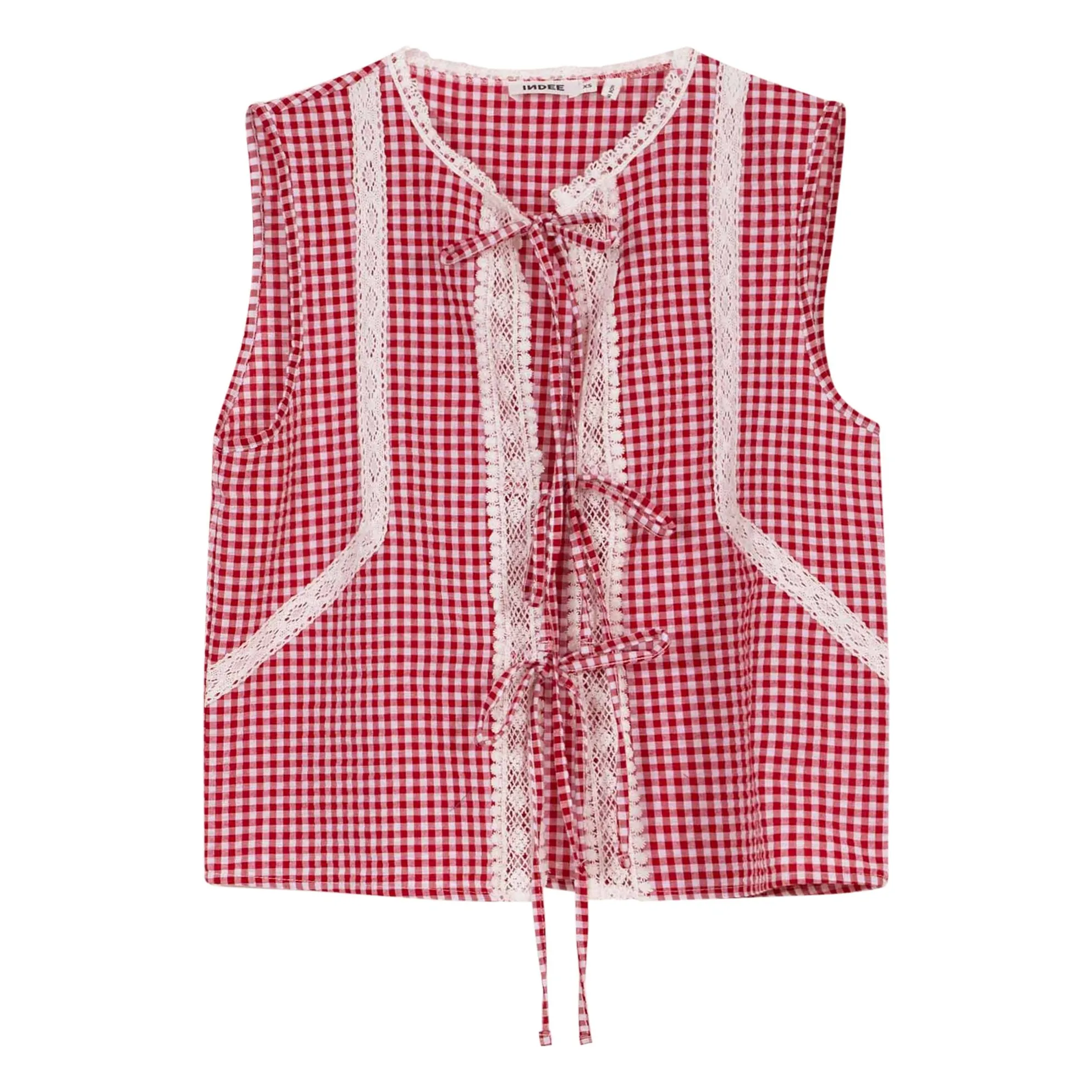 Indee Red Top Nœuds Vegas Vichy