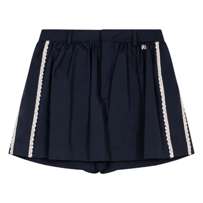 Vasislas Embroidered Short Skirt  | Navy blue